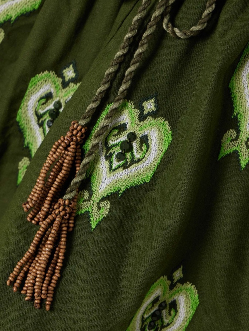 FARM Rio Embroidered Green Heart Tapestry Linen-Blend Shorts Size XXS NWT - Picture 5 of 15